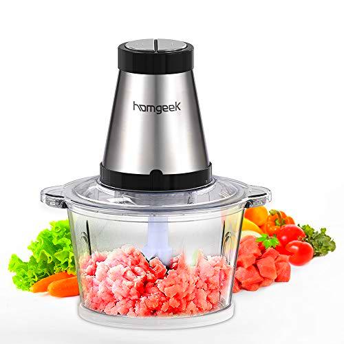 homgeek Picadora de Acero Inoxidable, Trituradora de Alimentos de 500 vatios