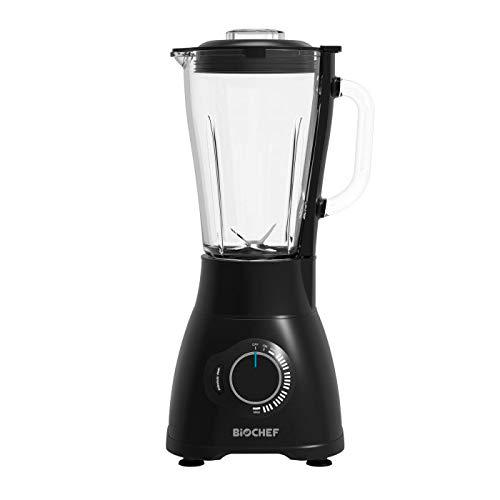 BioChef Galaxy - Batidora de Vaso Americana + Batidora Pesonal | Jarra 1.75L + Botella Portátil 900ml | Sin BPA | 1200W | 22.000 RPM (Negro)