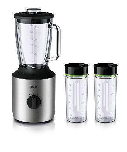 Braun JB 3272 SI PowerBlend 3 - Batidora de vaso (incluye 2 botellas Smothie2Go