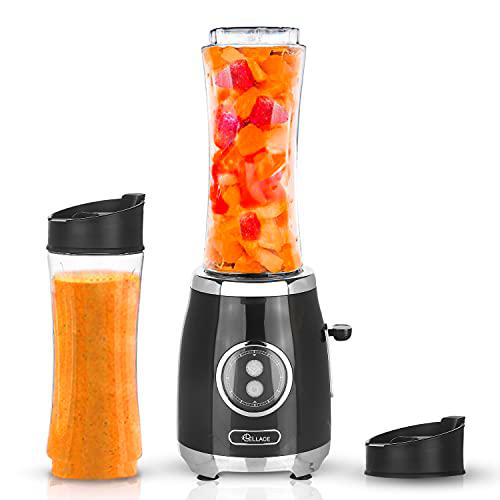 LELLACE Batidora de Vaso Individual para Zumos y Smoothies con frutas y verduras