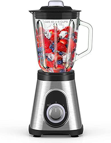 Batidora de Vaso 1.5L, Hom Geek Licuadora Cristal 700W