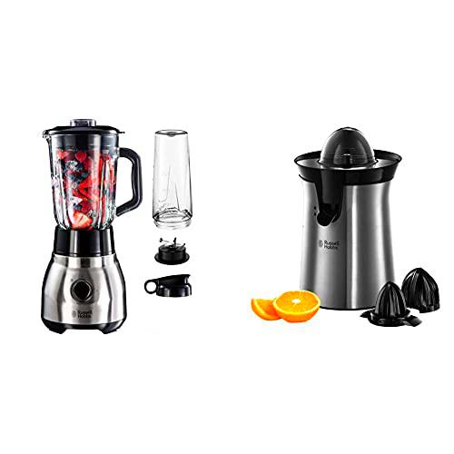 Russell Hobbs Batidora de Vaso 2 en 1 600 W Jarra de Cristal