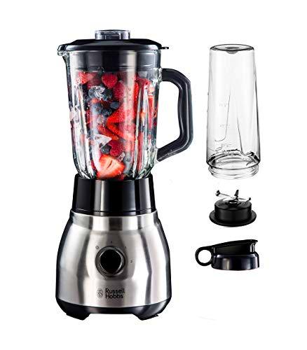 Russell Hobbs - Batidora de Vaso 2 en 1 (Jarra de Cristal