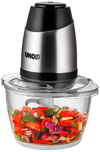 Unold 78515 - Picadora con Doble Cuchilla, Recipiente de Cristal de 1,2 L, 350 W