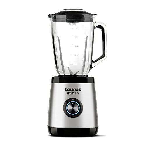 Taurus Optima 1500 - Batidora de vaso, 1500W, jarra cristal 1.5L