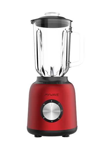 Batidora de Vaso 800W MyWave MWBTV-800 5 Velocidades Jarra De Cristal 1,5 Litros Cuchillas Acero Inoxidable