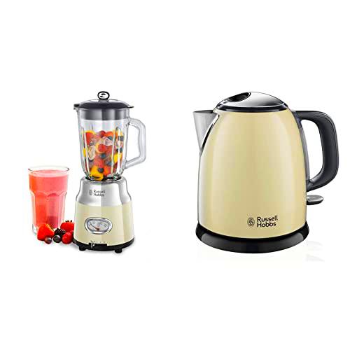 Russell Hobbs Batidora de Vaso Retro Jarra de Cristal de 1,5 L