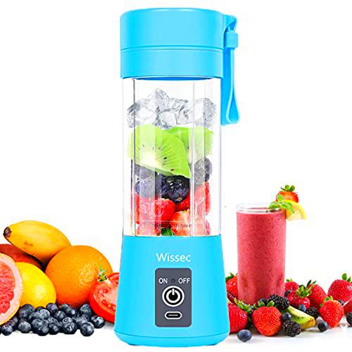 Wissec Mini Licuadora,Licuadora Portátil Azul,Para Batidos y Smoothies