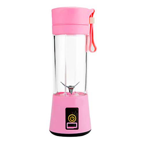 Mini batidora portátil USB pequeña batidora recargable mezclar colacao café mezclar zumos suplementos alimenticios para bebe batidos (Rosa)