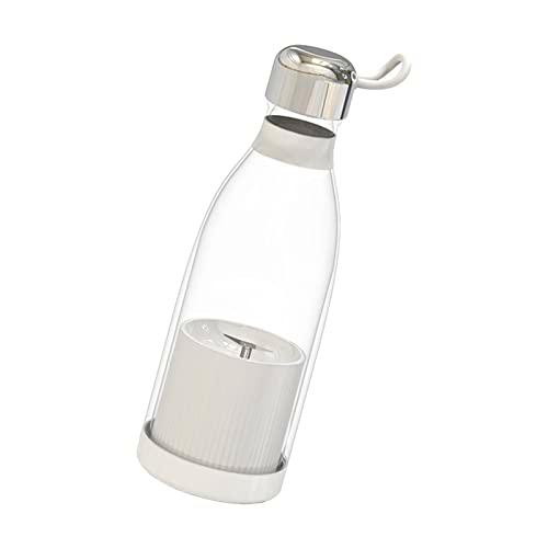 SLDHFE Botella de licuadora de jugo fresco, mini portátil de tamaño personal de frutas eléctricas mezcladoras rápidas botellas USB recargables para viajes en movimiento, blanco