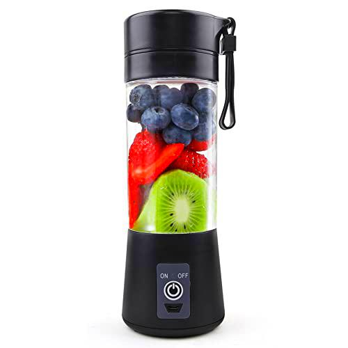 Batidora portátil Smoothie Maker: 380 ml personal con 6 cuchillos de acero inoxidable