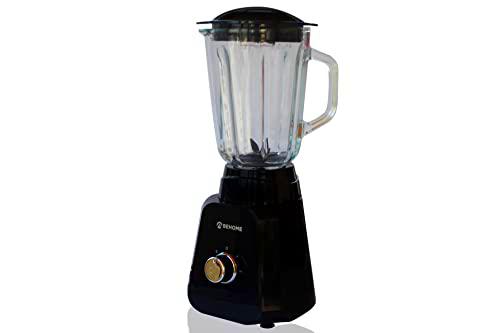 Batidora con vaso de cristal de 1,5 l con 2 velocidades y función de pulso Blender con hoja de acero inoxidable y pies antideslizantes 400 W negro