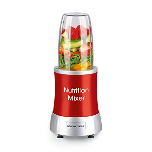 GOURMETmaxx Nutrition Deluxe-Batidora de 10 Piezas 22.000 revoluciones para Batidos Extra Ricos en vitaminas de Frutas y Verduras | Incluye 3 Tazas