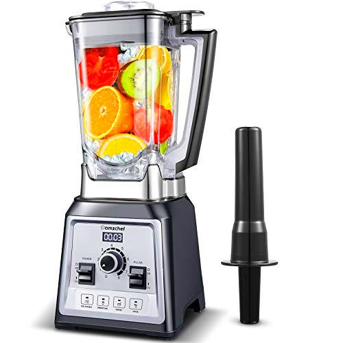 AMZCHEF 2000W Batidora para Smoothies, Licuadora para Batidos de Frutas y Verduras Incluye 4 Programas Preestablecidos,8 Velocidades Ajustables y 2 litros Jarra Tritan