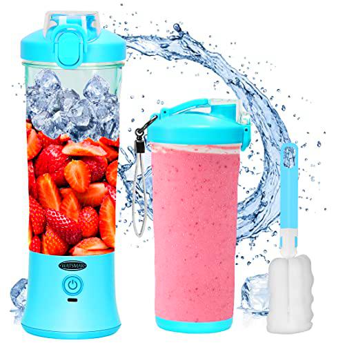 TOPESCT Licuadora Portátil de 600 ml, Mini Licuadora Recargable para Batidos y Batidos con Batería de 4000 mAh