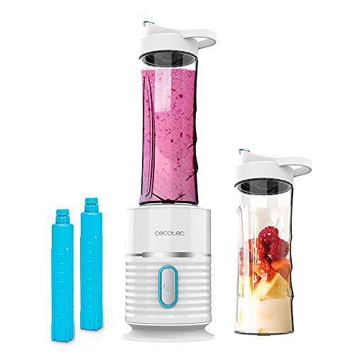 Cecotec Batidora Smoothies de Vaso Individual Power Titanium 500 Fresh&amp;Go .Potencia 500 W