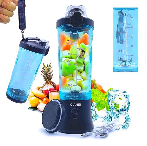 GIANEI Batidora de vaso individual - Smoothie blender recargable por USB