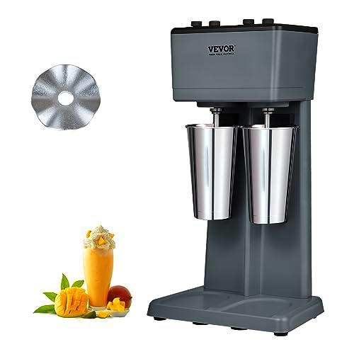 VEVOR Batidora Eléctrica para Batidos de 2 Cabezales Batidora 750 W 3 Velocidades 15000/18000/21000 rpm 2 Vasos de Acero Inoxidable 820 mL para Preparar Bebidas Leche Té Batido Hogar Bar