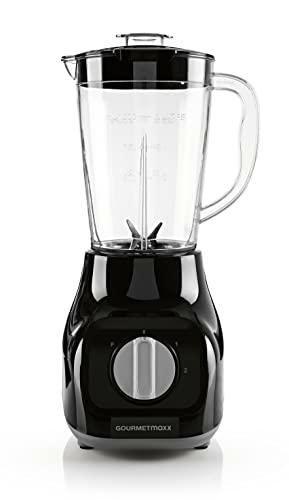 GOURMETmaxx Batidora de base &amp; Smoothie Maker - con 2 velocidades y función Pulse | Mezclador eléctrico con recipiente mezclador de 1 L y 4 cuchillas de acero inoxidable | Diseño compacto [22.000 rpm]