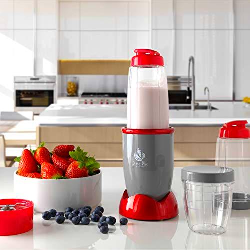 ECODE Batidora de Vaso Titanblade Dieta Mix Smoothies licuadora para Batidos Frutas y Verduras Vasos Intercambiables con Tapa