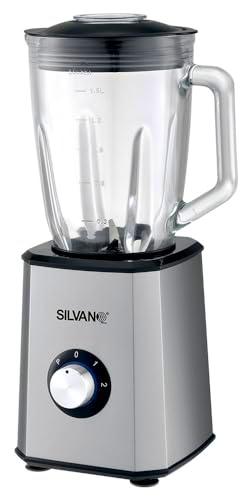 Batidora de Mesa 600W Silvano, Jarra de Cristal de 1,5L