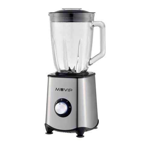 Muvip Batidora de Vaso 1300W 1.5L - 2 Velocidades - Cuerpo y Chuchillas de Acero Inoxidable