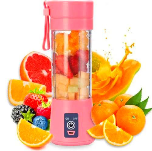 Smoothie Mixer- Exprimidor portátil: 380 ml, licuadora personal con 6 cuchillos de acero inoxidable