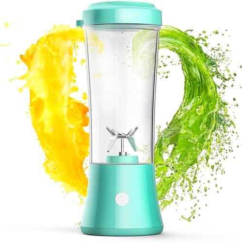 AJ STAR Licuadora portátil de tamaño personal, vaso exprimidor de potencia fuerte para batidos de jugo de hielo triturado