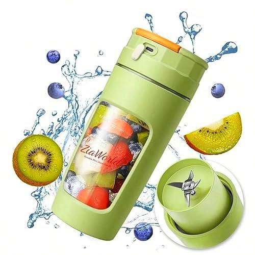 ZiaWorld Licuadora portátil de 600 ml para jugo, batido