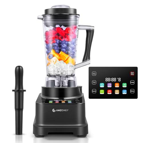 AMZCHEF 8 EN 1 Batidora de Vaso | Batidora Vaso 2000W con Panel Táctil LCD | Blender 2 Litros con 8 Funcione y 10 Velocidades para Smoothies