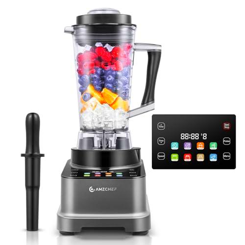 AMZCHEF 8 EN 1 Batidora de Vaso | Batidora Vaso 2000W con Panel Táctil LCD | Blender 2 Litros con 8 Funcione y 10 Velocidades para Smoothies