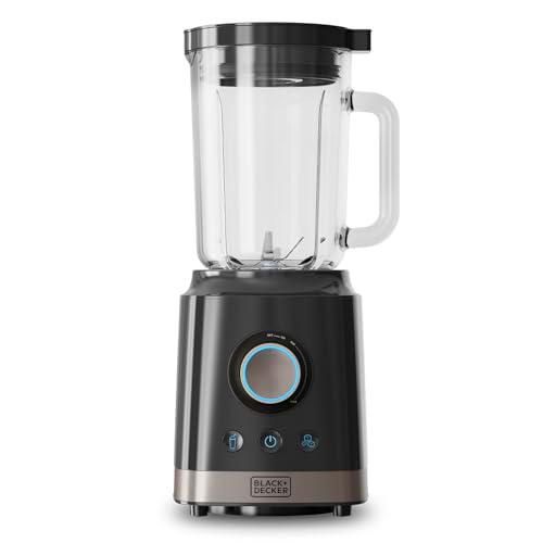 Black+Decker - Batidora de Vaso BXJB2000E 2000W | Jarra de Vidrio 1.8L | Cuchillas de Acero Inox | Funciones TURBO