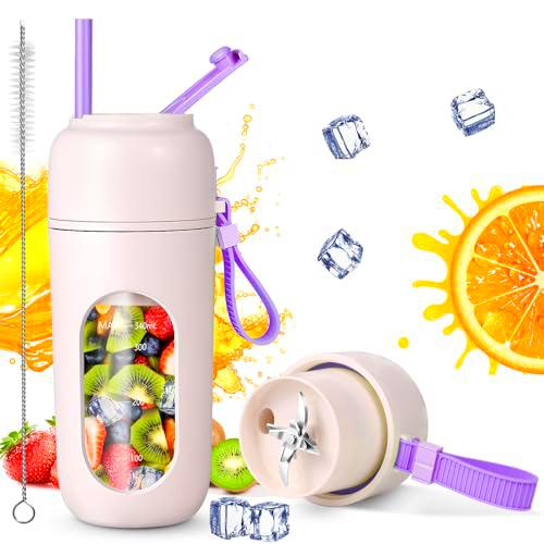 Smoothie Maker to Go - Batidora portátil con 12 cuchillas y paja para zumos frescos