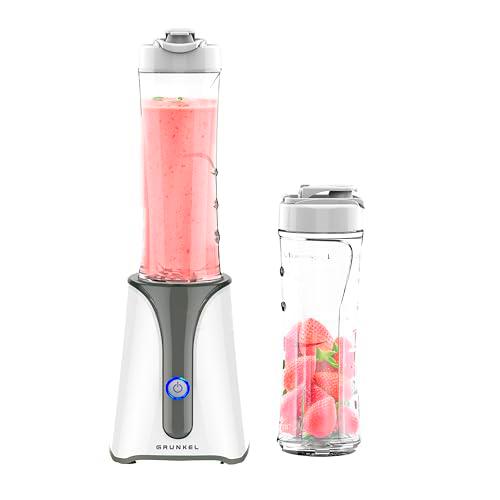 Grunkel Batidora de vaso de 350 W, mini batidora smoothie con jarra de plástico de 750 ml