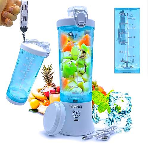 GIANEI Batidora de vaso individual - Smoothie blender recargable por USB