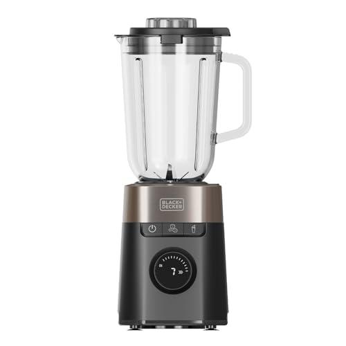 Black+Decker - Batidora de Vaso BXJB1201E 2200W | Jarra de Cristal 2.2L | 8 Velocidades | 6 Cuchillas Acero Inoxidable | Función Pulse