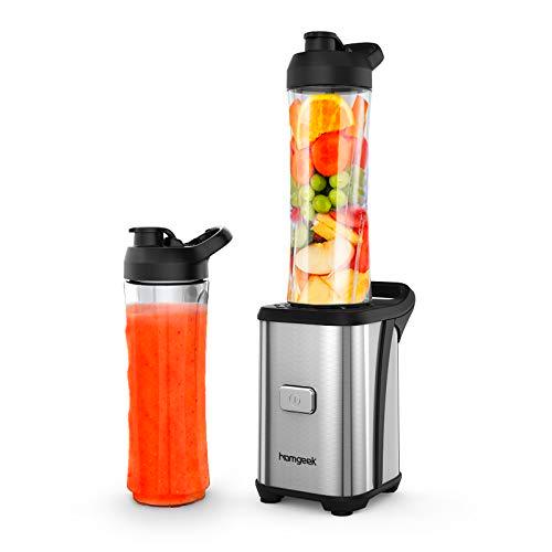 homgeek Batidora de Vaso Individual, Licuadora Portatil 350W para Smoothies