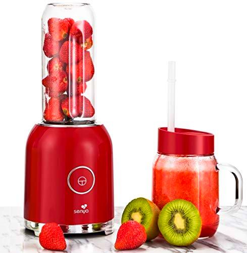 Senya – Batidora batidora con 2 botellas portátiles Rojo Juicy Delight 250 W