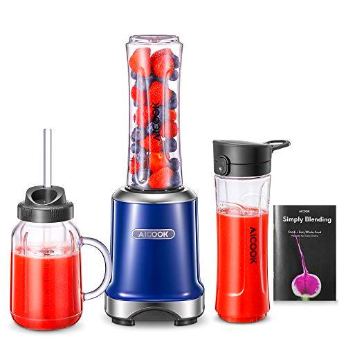 AICOOK Batidora Mix &amp; Go Mini Smoothie Maker, Batidora